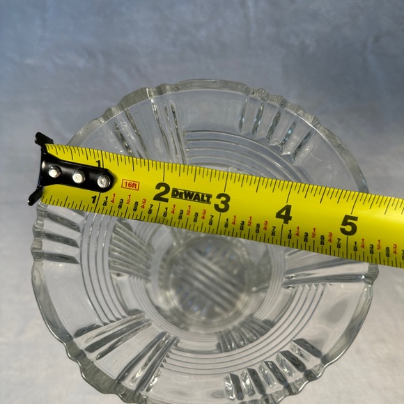 Clear Anchor Hocking Glass Vase Basket Weave Pattern Pressed Glass Flared Top - Picture 2 of 7